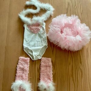 Pink & White “Bunny Love” Tutu Dance Costume Set for Kids